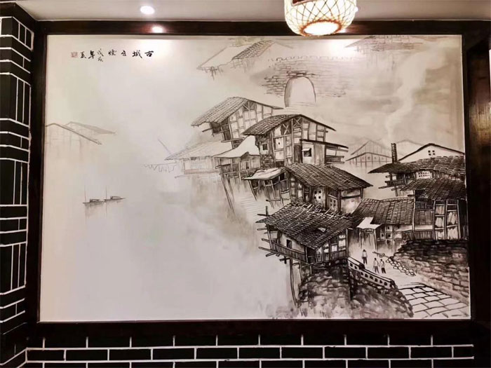 火锅店墙绘
