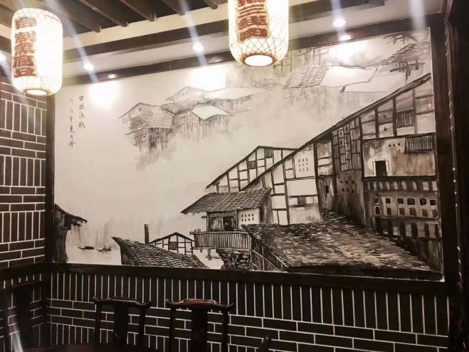 火锅店墙绘
