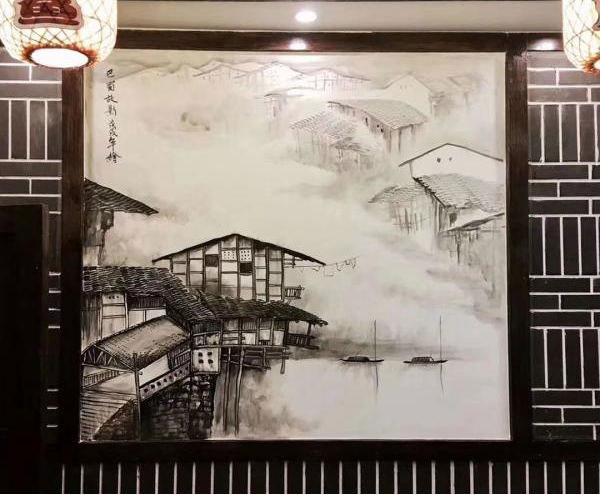 火锅店墙绘