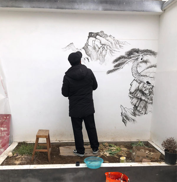 迎门墙壁画