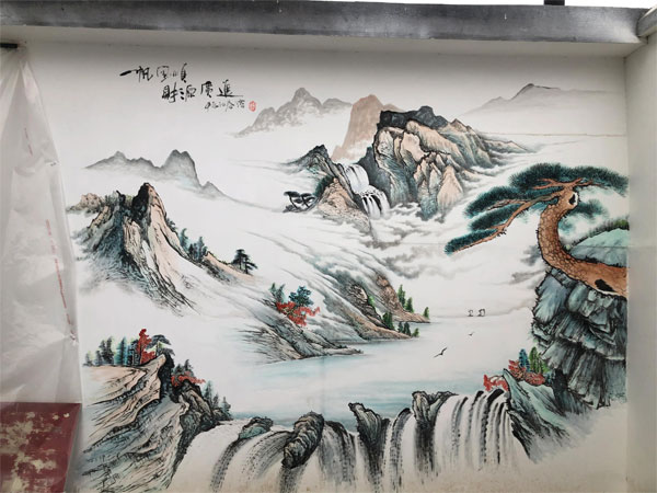 迎门墙壁画