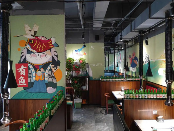 烤肉店墙绘